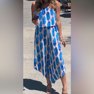 Tyche Blue and Pink Diamond Jumpsuit